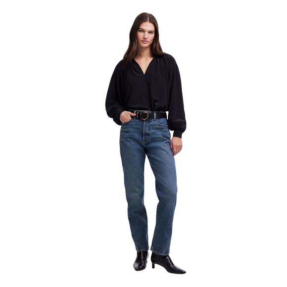 NWT Madewell ’90s Straight Crop High Rise Jeans Concho Wash Size 29 - Picture 1 of 12